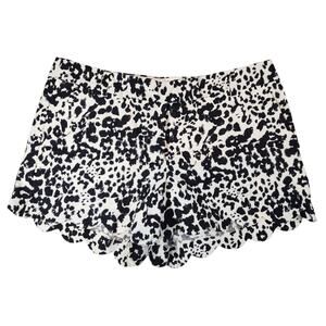 J. Crew Black & White Animal Print Scalloped Hem Skorts Size 10 Linen Blend cow